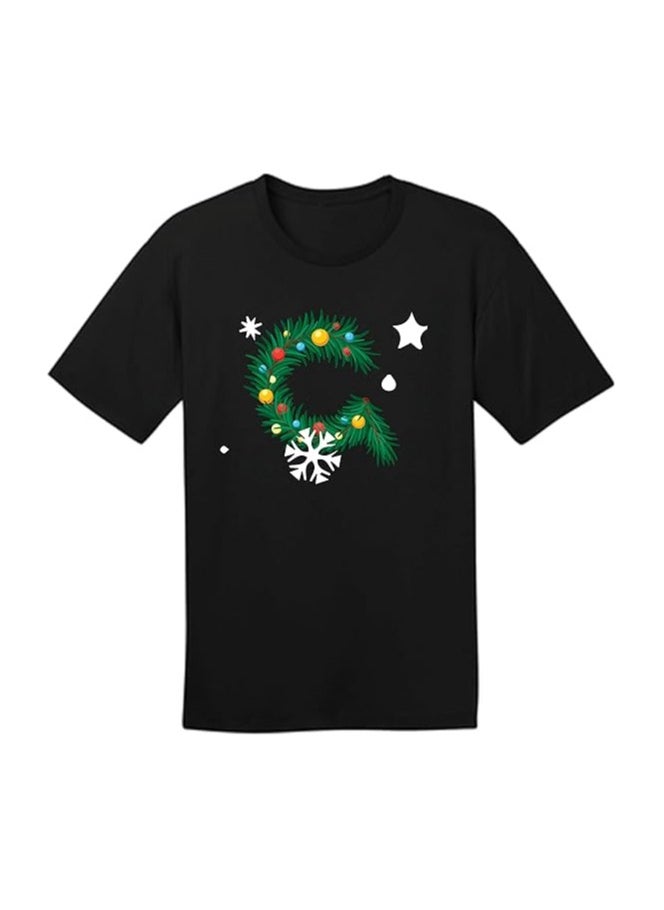 Christmas Initial Letter Printed Adult T-Shirts For Mens-Gift For Everyone