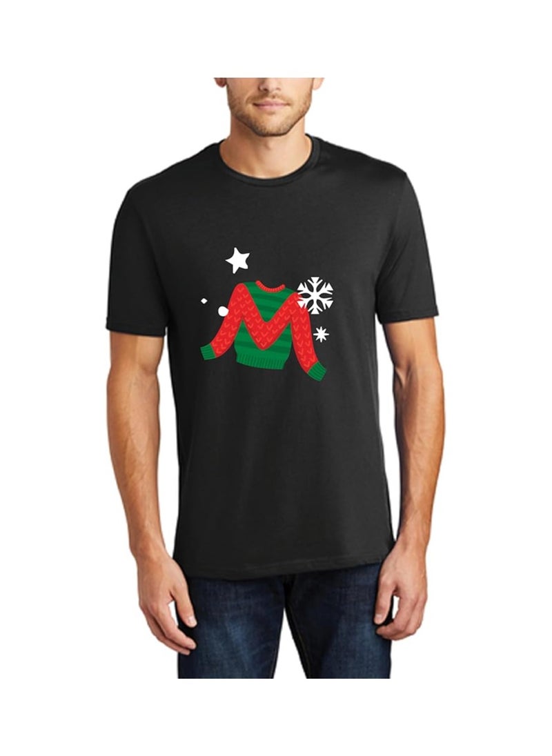 Christmas Initial Letter Printed Adult T-Shirts For Mens-Gift For Everyone