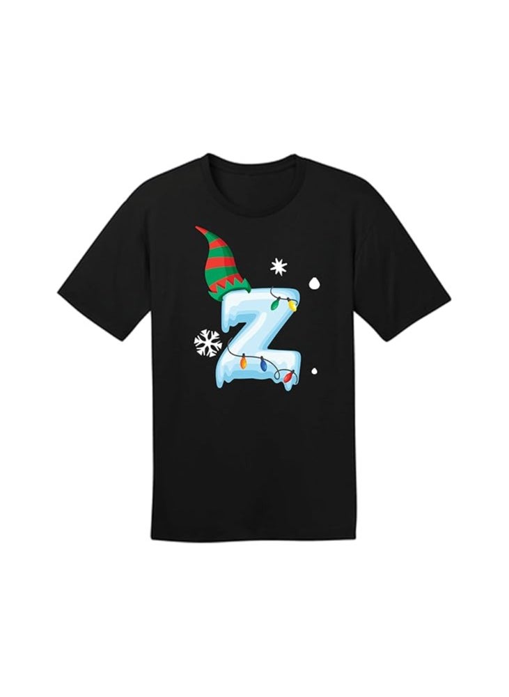 Christmas Initial Letter Printed Adult T-Shirts For Mens-Gift For Everyone