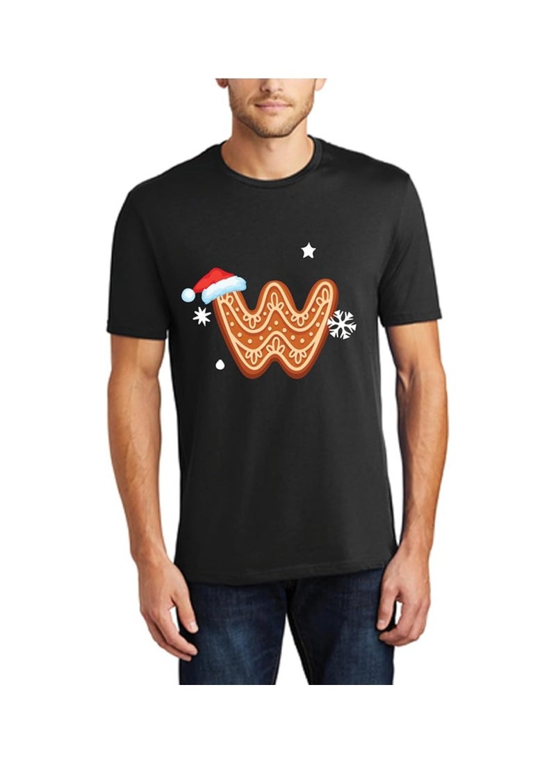 Christmas Initial Letter Printed Adult T-Shirts For Mens-Gift For Everyone