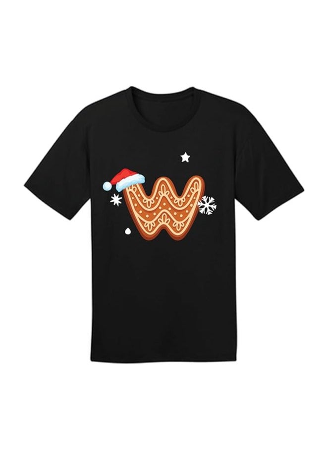 Christmas Initial Letter Printed Adult T-Shirts For Mens-Gift For Everyone