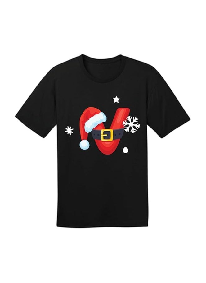 Christmas Initial Letter Printed Adult T-Shirts For Mens-Gift For Everyone