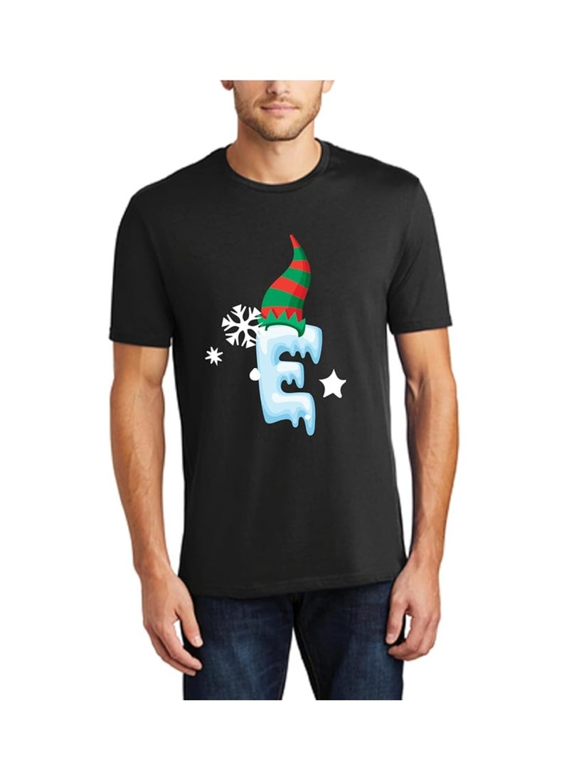Christmas Initial Letter Printed Adult T-Shirts For Mens-Gift For Everyone