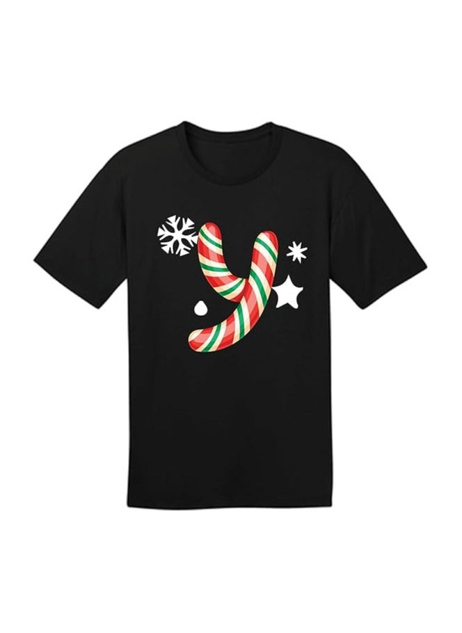 Christmas Initial Letter Printed Adult T-Shirts For Mens-Gift For Everyone