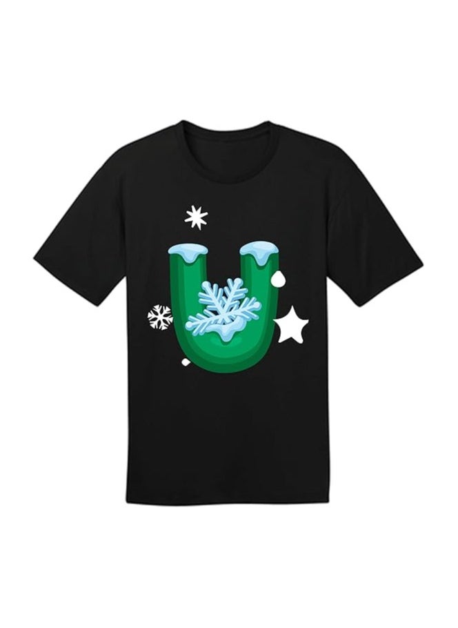 Christmas Initial Letter Printed Adult T-Shirts For Mens-Gift For Everyone