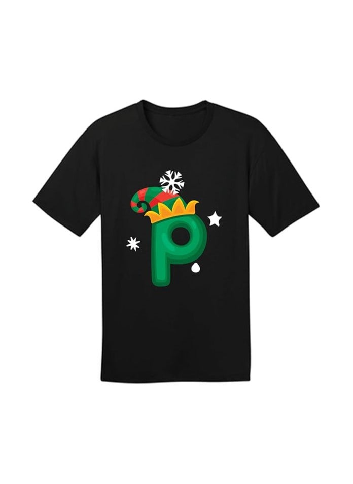 Christmas Initial Letter Printed Adult T-Shirts For Mens-Gift For Everyone