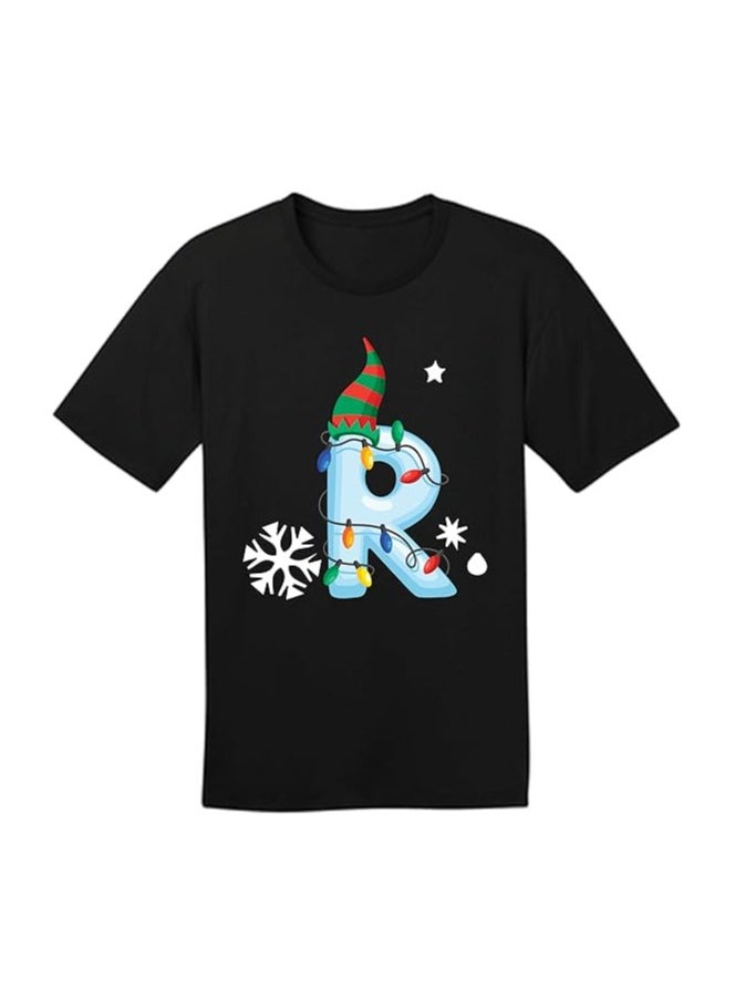 Christmas Initial Letter Printed Adult T-Shirts For Mens-Gift For Everyone