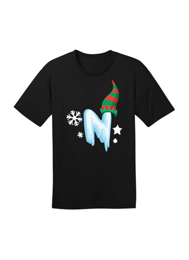 Christmas Initial Letter Printed Adult T-Shirts For Mens-Gift For Everyone