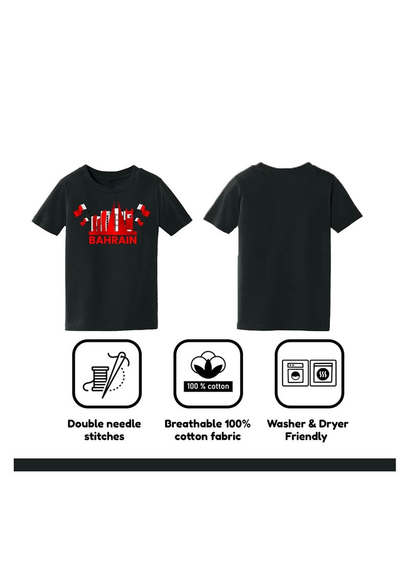 Bahrain Adult T-Shirt For Men-Short Sleeve Round Neck Tshirt Soft And Comfortable T-Shirt Ideal For Office,College,Celebration And Everyday Wear
