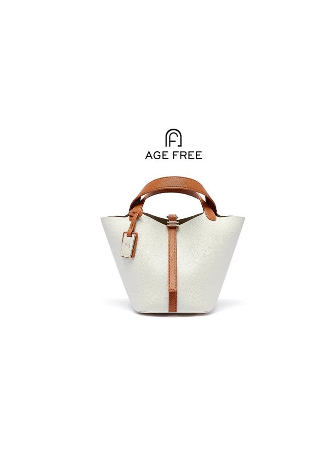 Jennie-Inspired Korean Style Crossbody & Handbag – Off-White/Brown – Timeless Women's Fashion
