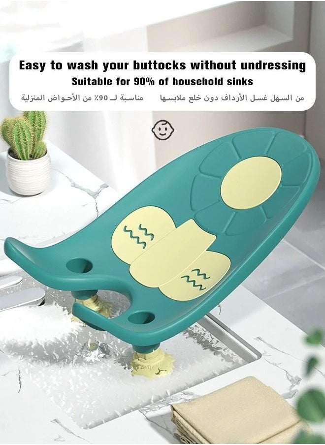 Baby Bath Chair,take Easy to Baby Butt Cleanning,Baby Butt Washing Basin with 4 Reclining Positions,Safe and Comfortable,Quick Baby Wash Seat for 0-12 Months