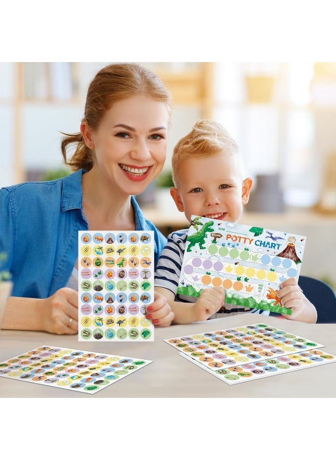 WERNNSAI Potty Training Chart - Dinosaur Toilet Training Reward Chart with 270 Potty Training Stickers Crown Sticker Chart for Boys Toddler Kids Potty Training for Ideal Gift Birthday