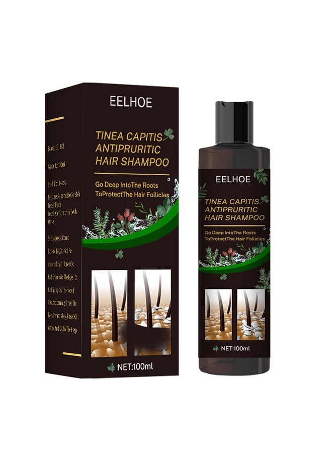 Tinea Capitis Antipruritic Hair Shampoo- Deep Clean Safe Gentle Effective Professional Anti-Dandruff Remove Mites and Relieve Itching Natural Extract Anti Hair Loss 100ml