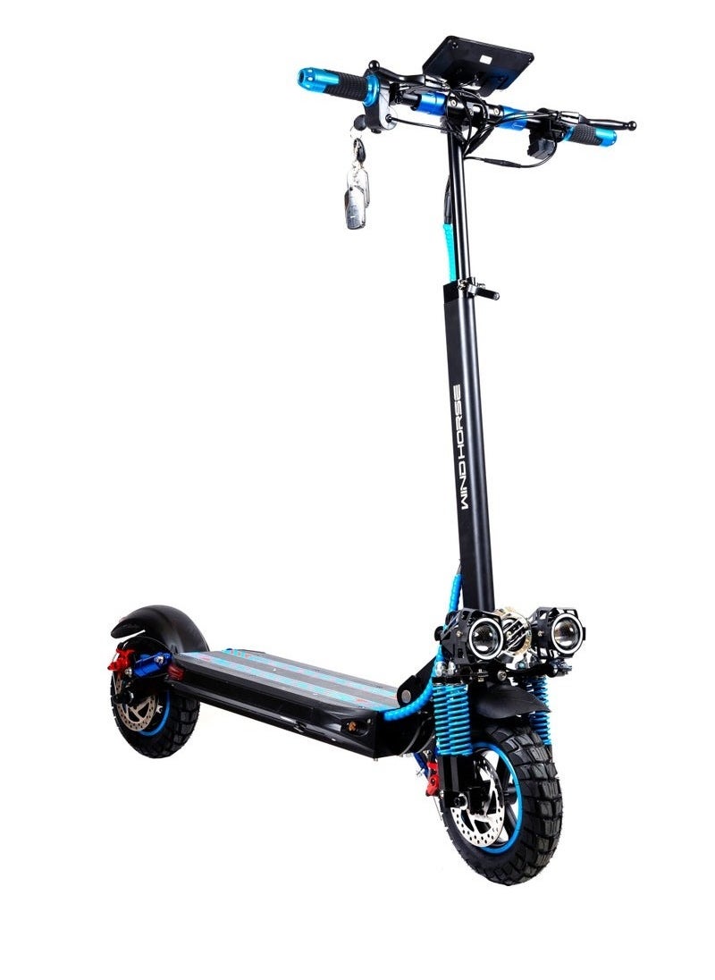 H5 Folding Electric Scooter, 1200W Motor, 48V 13Ah Battery, 50KM/H Max Speed, 30KM Range, 10 Inches Tires, Dual Suspension and Remote Lock