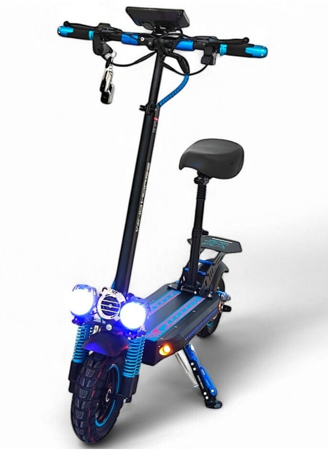 H5 Folding Electric Scooter, 1200W Motor, 48V 13Ah Battery, 50KM/H Max Speed, 30KM Range, 10 Inches Tires, Dual Suspension and Remote Lock