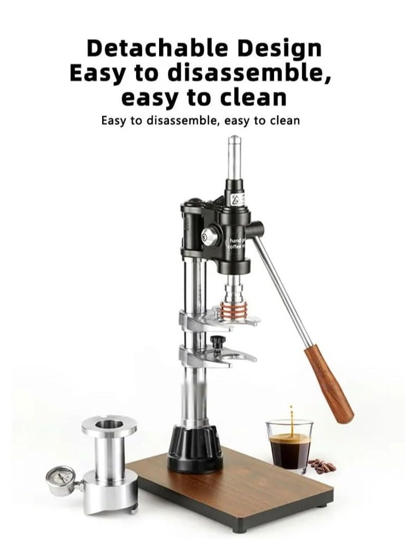 16 Bar Hand-pressed Coffee Machine, Commercial Portable Coffee Hand Press Espresso Machine, Manual Espresso Extraction Variable Pressure Lever Coffee Maker, Feay To Clean, For Home Cafe