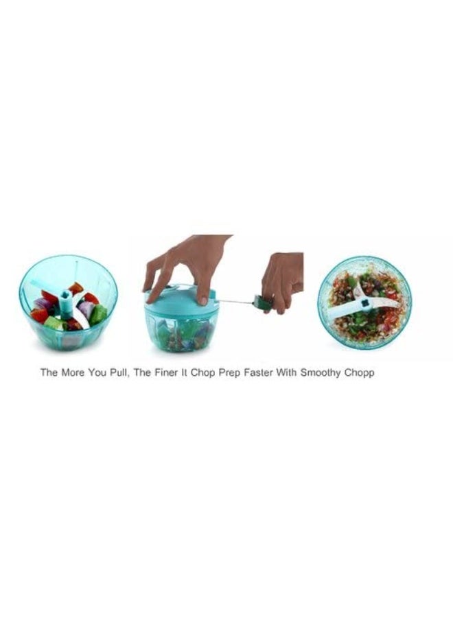 Manual Quick Chopper & Blender 2-in-1 for Vegetables – Hand-Powered Vegetable Cutter and Mixer with Stainless Steel Blades, BPA-Free Food Processor for Kitchen Use (No Electricity Needed)