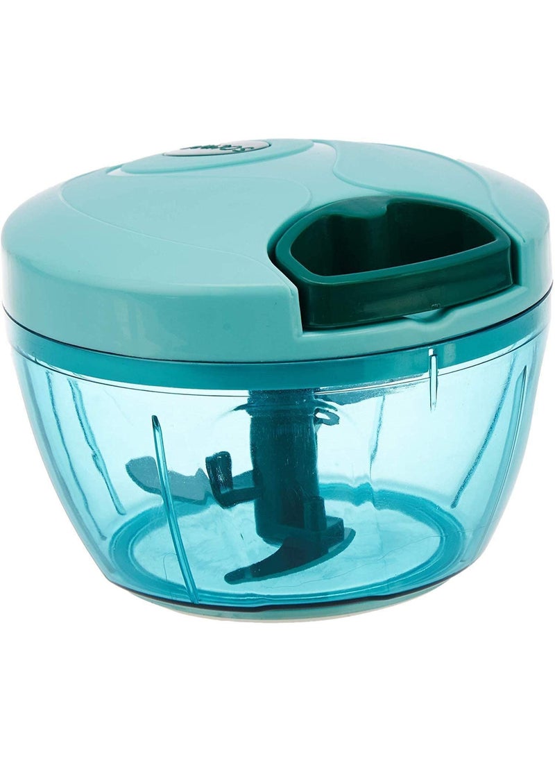 Manual Quick Chopper & Blender 2-in-1 for Vegetables – Hand-Powered Vegetable Cutter and Mixer with Stainless Steel Blades, BPA-Free Food Processor for Kitchen Use (No Electricity Needed)