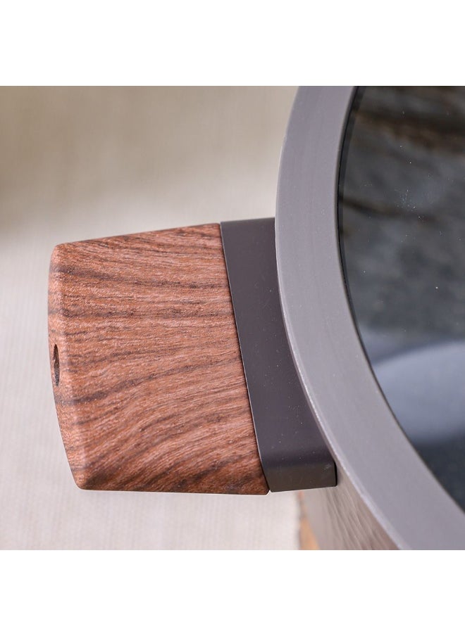 Chef's Delight Bistro Bliss Casserole with Lid – Non-Stick Cookware Pot for Cooking, Baking, Serving – Durable Casserole Dish for Kitchen, Gas & Induction 28x12.5CM - Brown