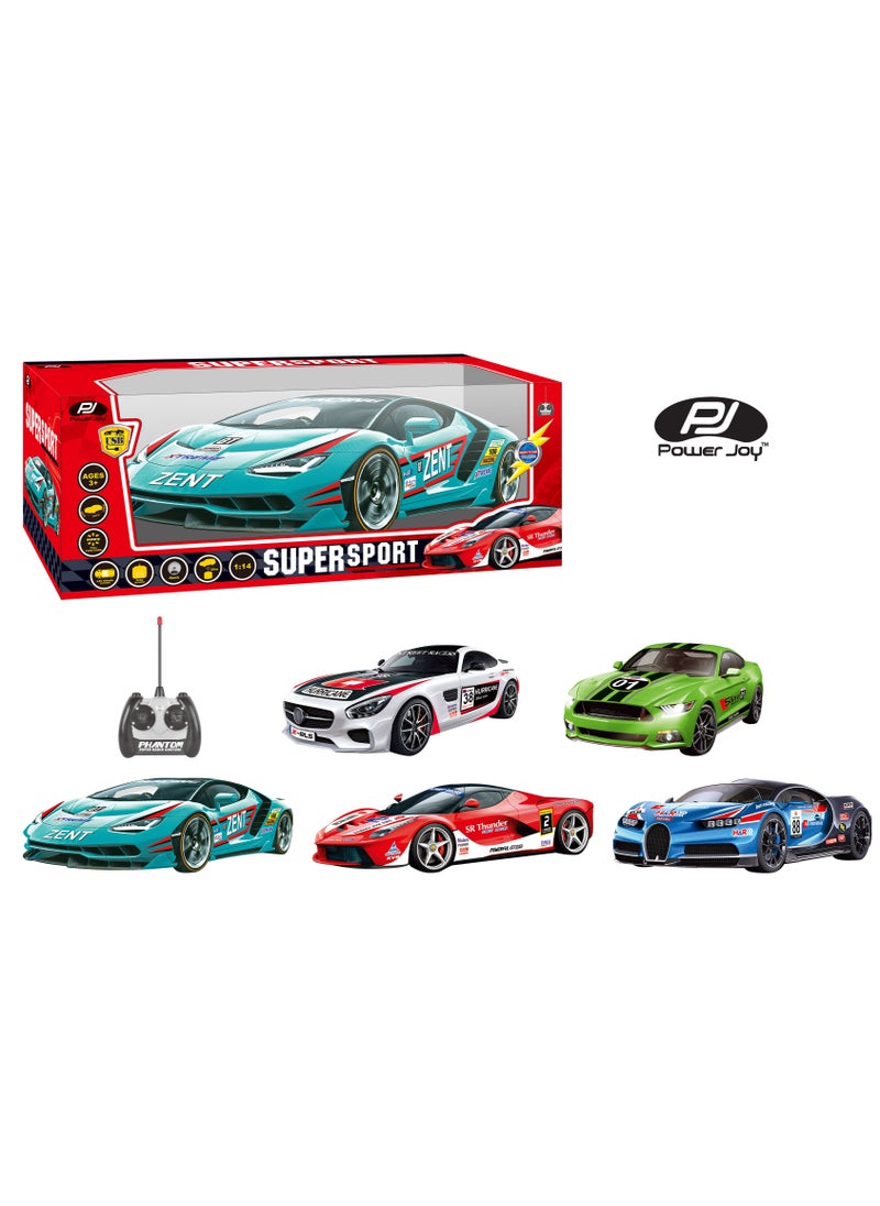 Power Joy Remote Control Super Sports Car 1/14, Assorted 1 Piece (Style & Color May Vary) | Car for Display | Toy Vehicle | Racing Car | Gift for Collectors and Kids