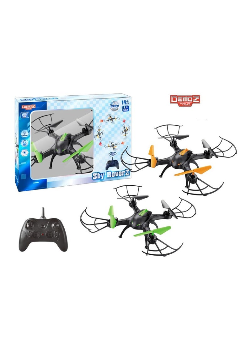 Demoz Remote Control Sky RoverZ 2.4G with Light, Assorted 1 Piece (Color May Vary) | High-Speed performance and Aerial-inspired tricks | 50meters Flying Range | Gift for Kids