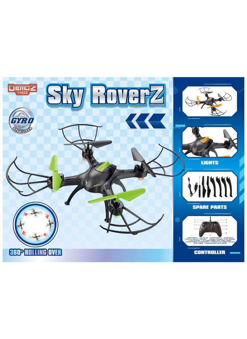 Demoz Remote Control Sky RoverZ 2.4G with Light, Assorted 1 Piece (Color May Vary) | High-Speed performance and Aerial-inspired tricks | 50meters Flying Range | Gift for Kids