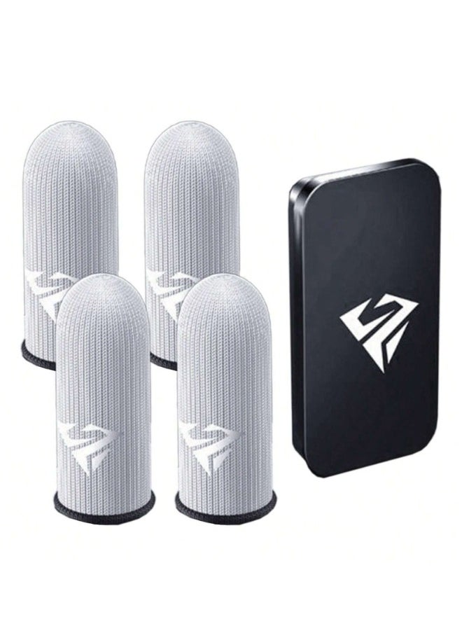 4 Gaming Finger Gloves Paired With A Metal Storage Box