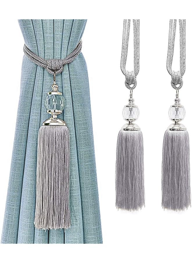 Curtain straps, ropes, tassels, straps, shoulder straps, silver curtain decorations, curtain straps, handmade curtain brackets, 2 packs