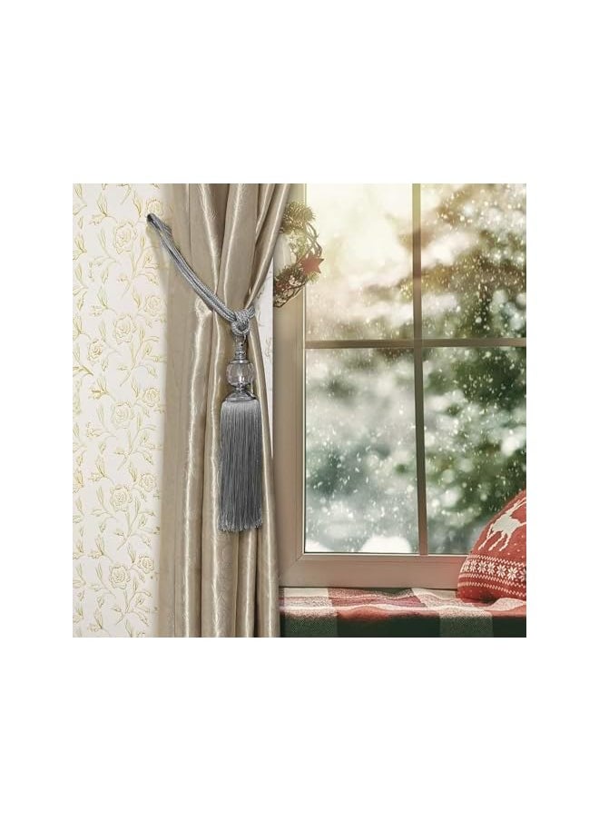 Curtain straps, ropes, tassels, straps, shoulder straps, silver curtain decorations, curtain straps, handmade curtain brackets, 2 packs