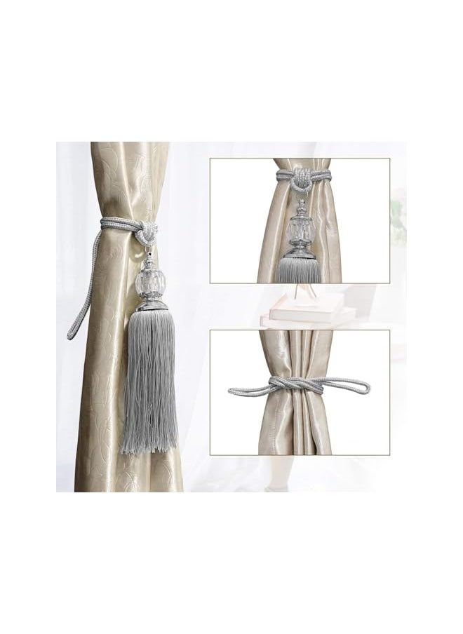 Curtain straps, ropes, tassels, straps, shoulder straps, silver curtain decorations, curtain straps, handmade curtain brackets, 2 packs