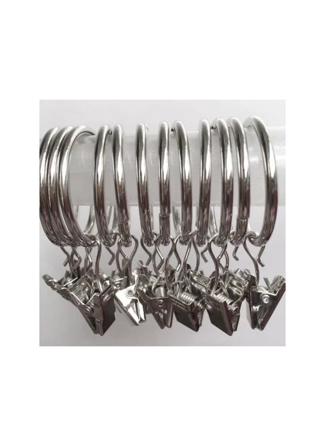 60Pcs Small Heavy-Duty Hook Clip Set Metal Curtain Hangers Clips Drapery Hooks for Clip Photo Home Decoration Art Craft Display Silver