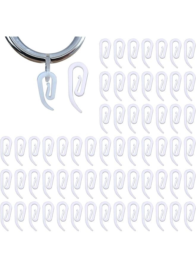 100 Pcs White Plastic Curtain Hooks, Drapery Hooks, Adjustable Drapery Curtain Tape Clip, Smooth and Durable, Easy to Install, for Window Curtain or Door Curtain, 2.8x1.2cm