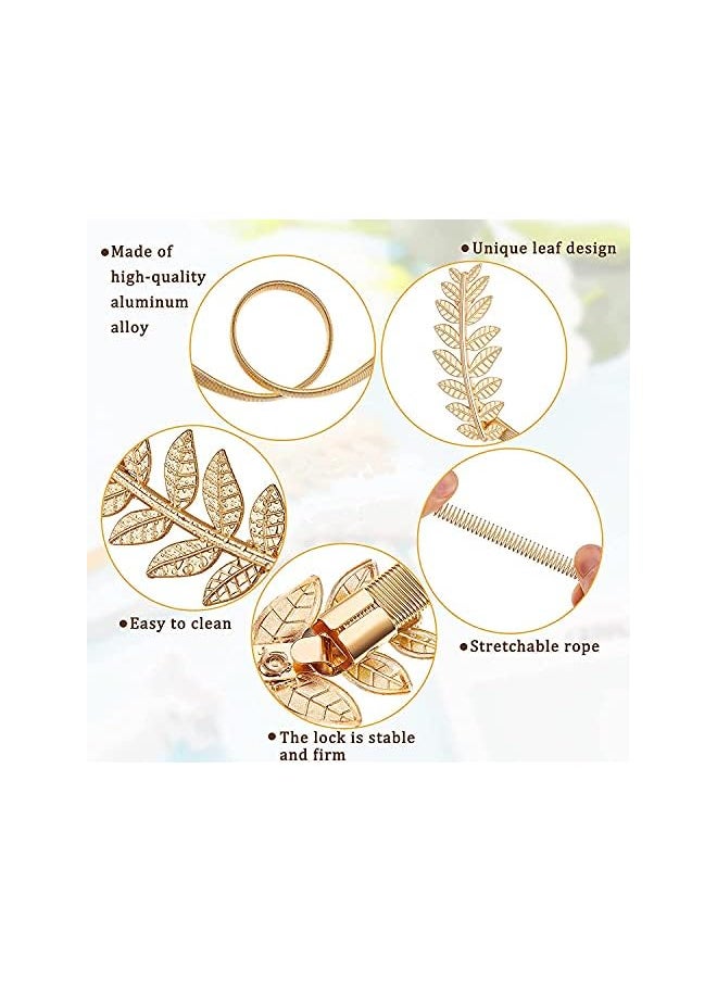 Curtain Tiebacks, Plush Alloy Drapery Holdback Holder, Modern Simple Style Decorative Curtain Straps for Home Kitchen Office 2 Pack (Gold)