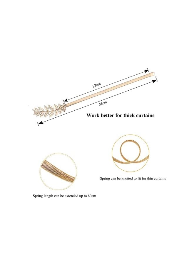 Curtain Tiebacks, Plush Alloy Drapery Holdback Holder, Modern Simple Style Decorative Curtain Straps for Home Kitchen Office 2 Pack (Gold)