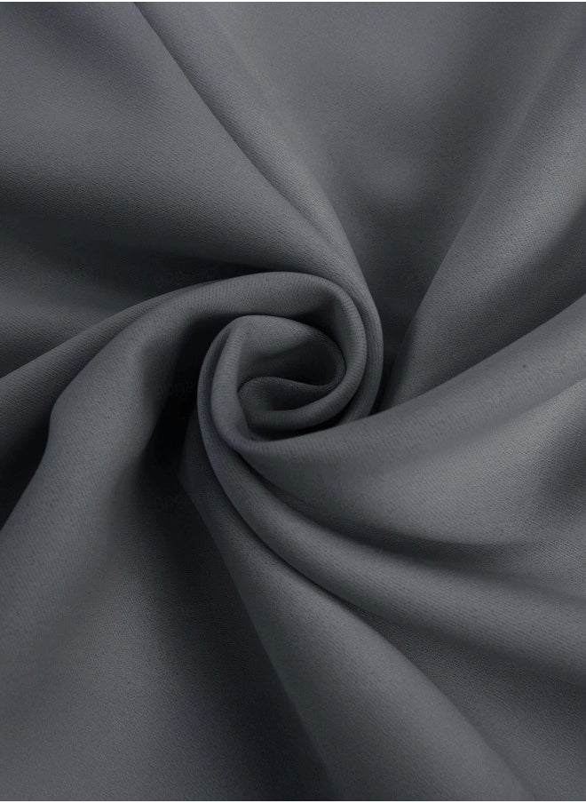 2 Panels Bedroom Curtains ｜Thermal Insulated Grommet Blackout Curtain Panel｜  Eyelet Top, Energy-Saving Heat Retention｜ U V Block ,for Bedroom, Living Room Grey, 130 x 213 cm