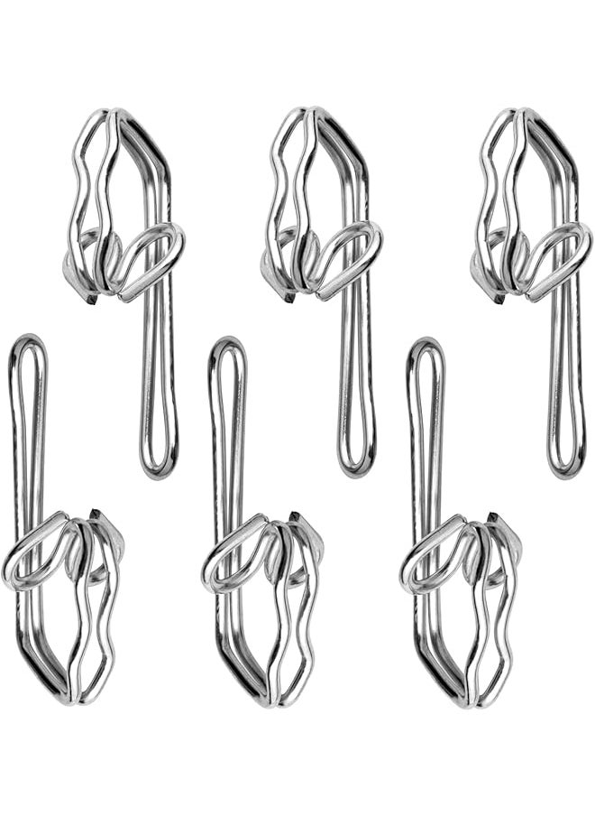 Curtain Hooks Metal Curtain Header Tape Drapery Hooks for curtains 2.9x1.2cm (100 Pack silver)…