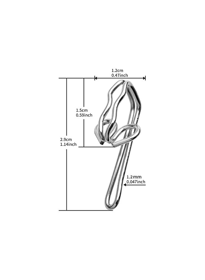Curtain Hooks Metal Curtain Header Tape Drapery Hooks for curtains 2.9x1.2cm (100 Pack silver)…