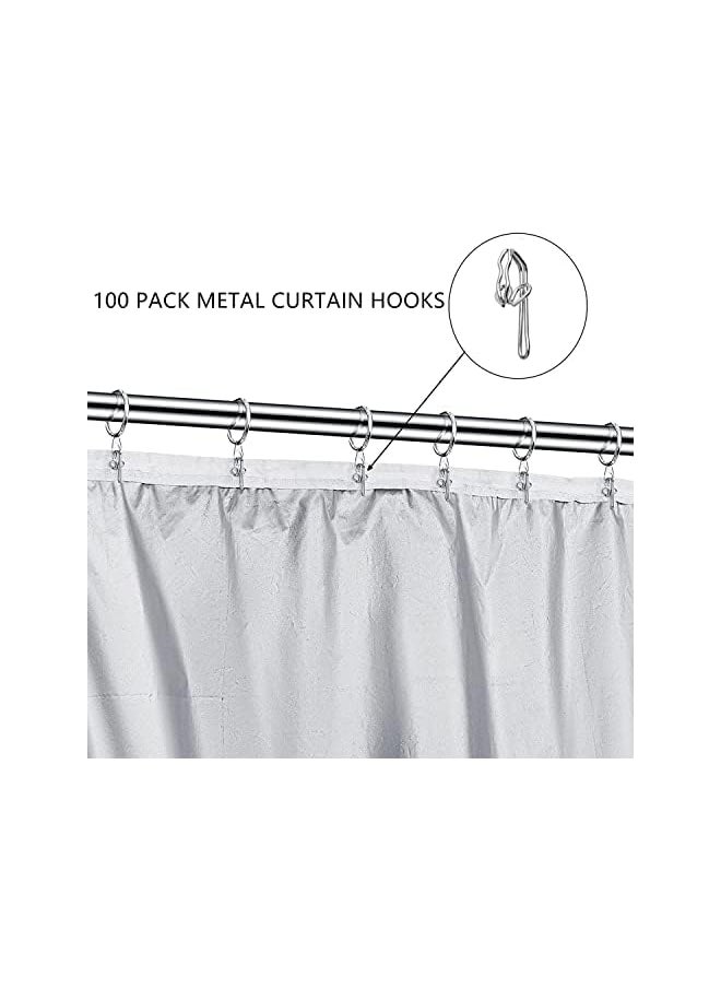 Curtain Hooks Metal Curtain Header Tape Drapery Hooks for curtains 2.9x1.2cm (100 Pack silver)…