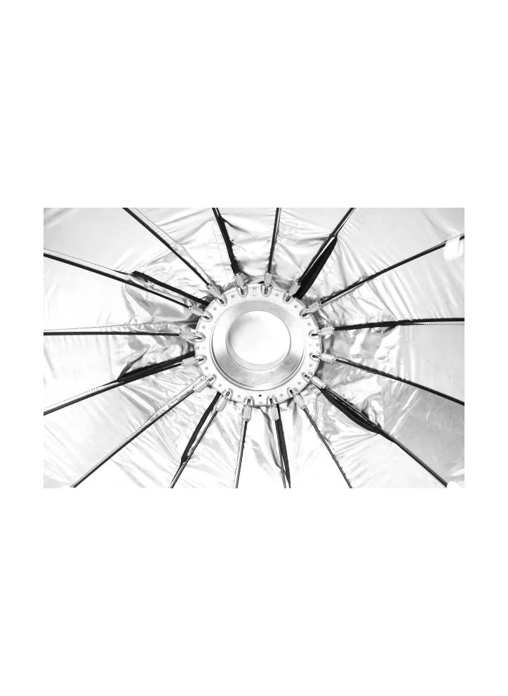 PROMAGE 100cm Octa Softbox with Beauty Dish – 16 Braces, Silver Interior for Studio Lighting