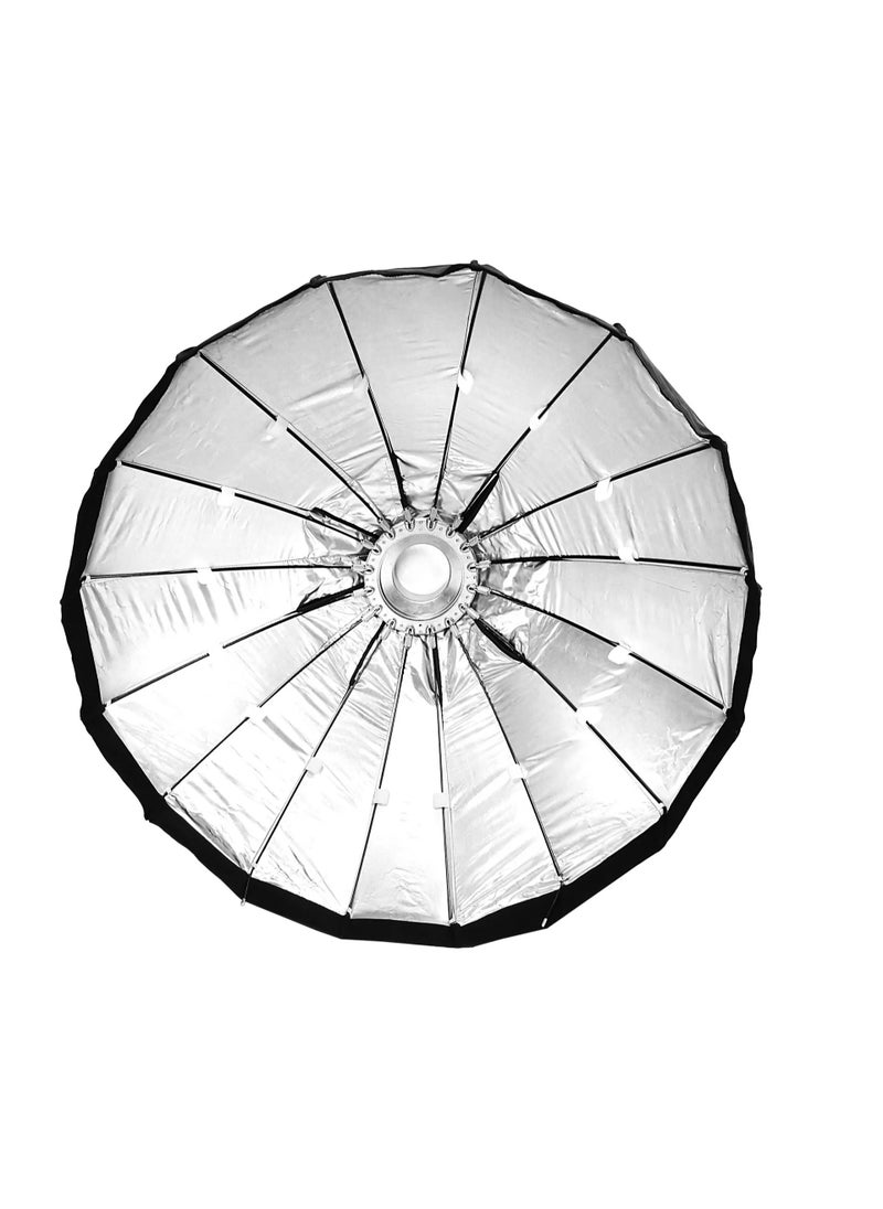 PROMAGE 100cm Octa Softbox with Beauty Dish – 16 Braces, Silver Interior for Studio Lighting
