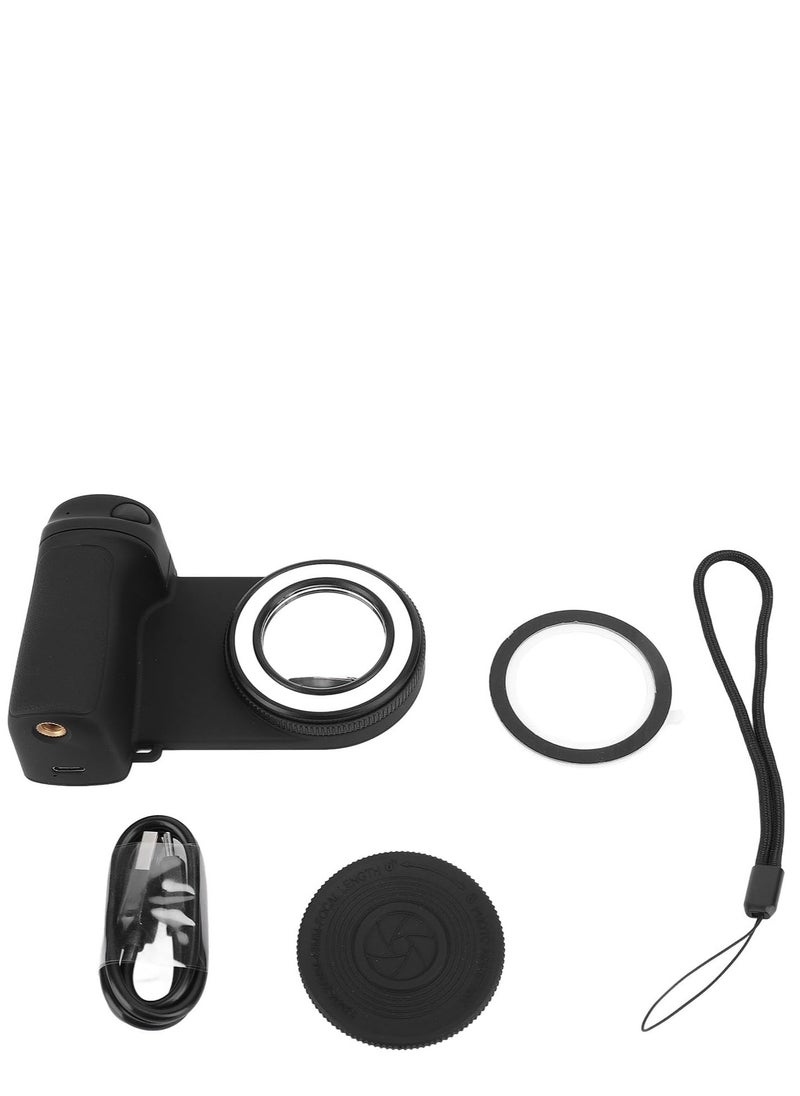 Magnetic LED Selfie Ring Light, Rechargeable,  Bluetooth Remote Control, Phone Grip, Smartphone Camera Shutter Handle Grip w Detachable Wireless Bluetooth Light