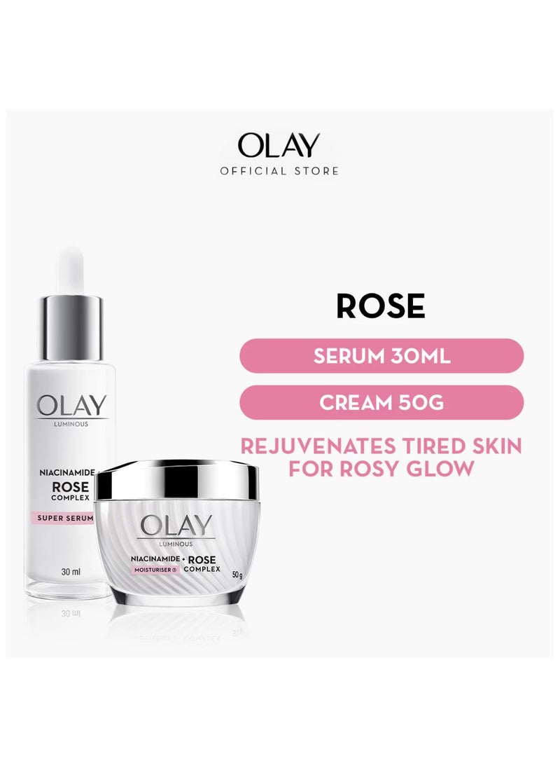 OLAY Luminous Niacinamide + Rose Complex Cream (50g) + Serum (30ml)