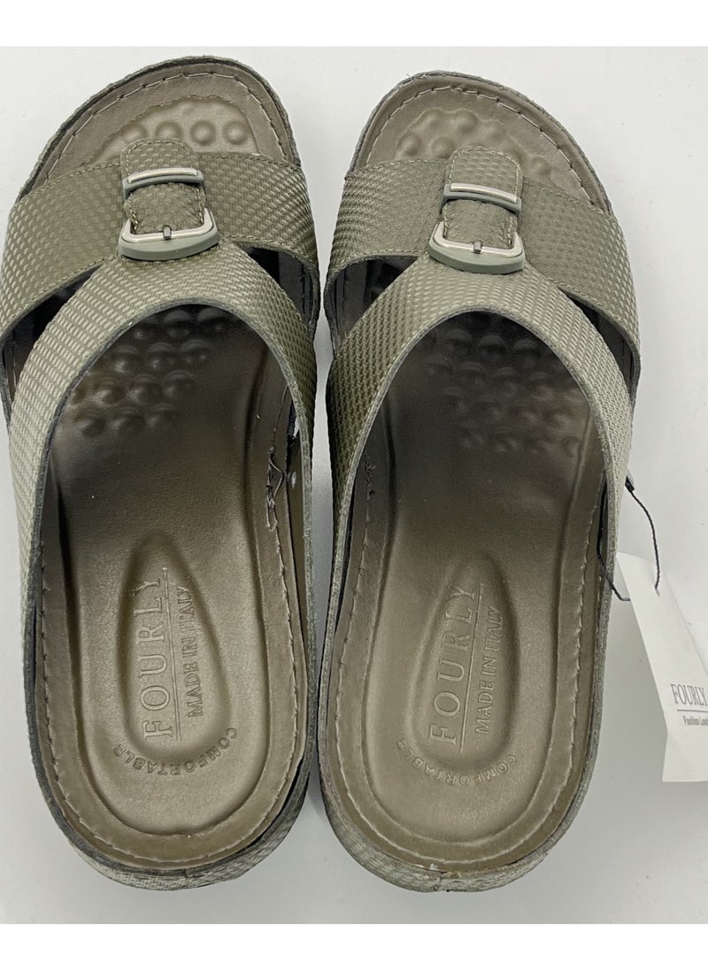 Men's Arabic Sandal Made in Italy (Olive)
