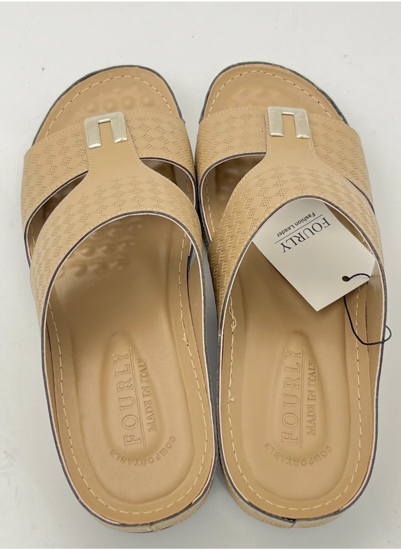 Men's Arabic Sandal Made in Italy (Camel)