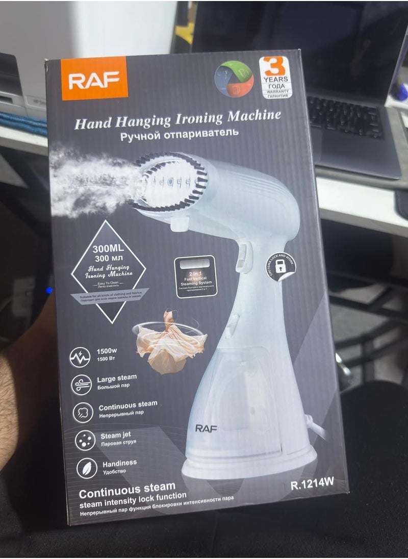 Garment Steamer Iron High-Power Handheld Garment Steamer Clothes Steamer Portable Steam Iron 300ml Detachable Tank Anti-Drip Technology 1500 W