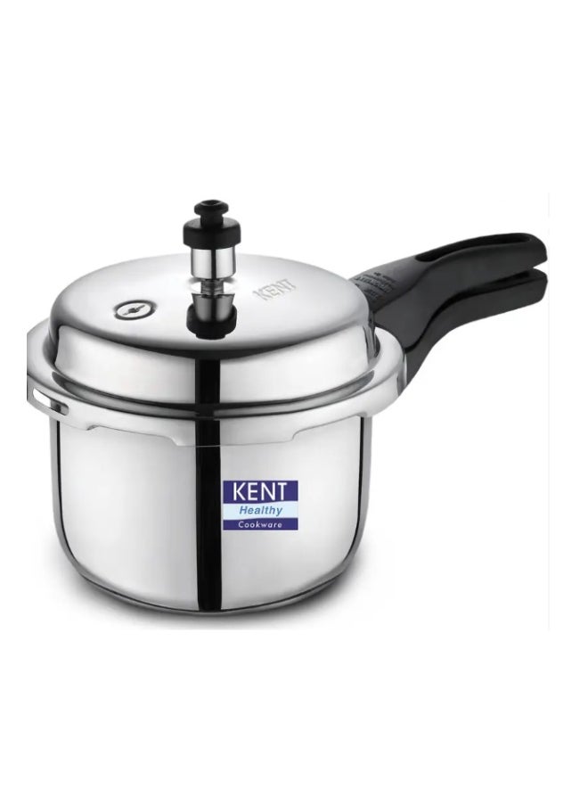2 LitersLiters KENT Stainless Steel Outer-Lid Pressure Cooker – 2L | Gas & Induction Compatible | Safe & Durable | Rust-Resistant In Lid