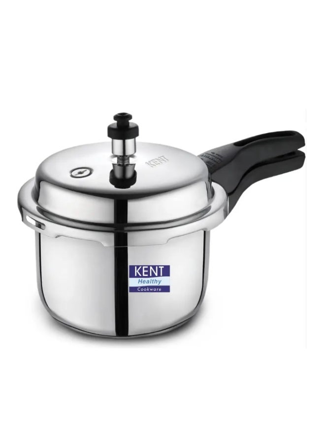 3 LitersLiters KENT Stainless Steel Outer-Lid Pressure Cooker – 3L | Gas & Induction Compatible | Safe & Rust-Resistant | Durable Daily Use Cooker Silver