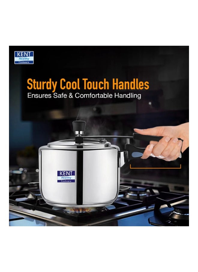 2 LitersLiters KENT Stainless Steel In-Lid Pressure Cooker – 2L | Gas & Induction Compatible | Inner Lid Design | Safe & Durable Silve
