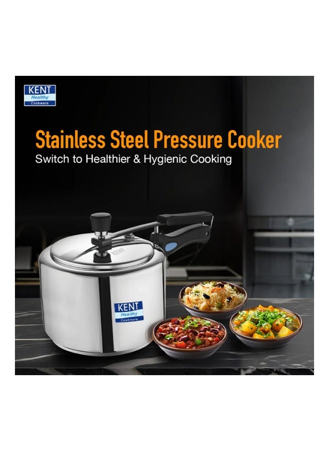 2 LitersLiters KENT Stainless Steel In-Lid Pressure Cooker – 2L | Gas & Induction Compatible | Inner Lid Design | Safe & Durable Silve