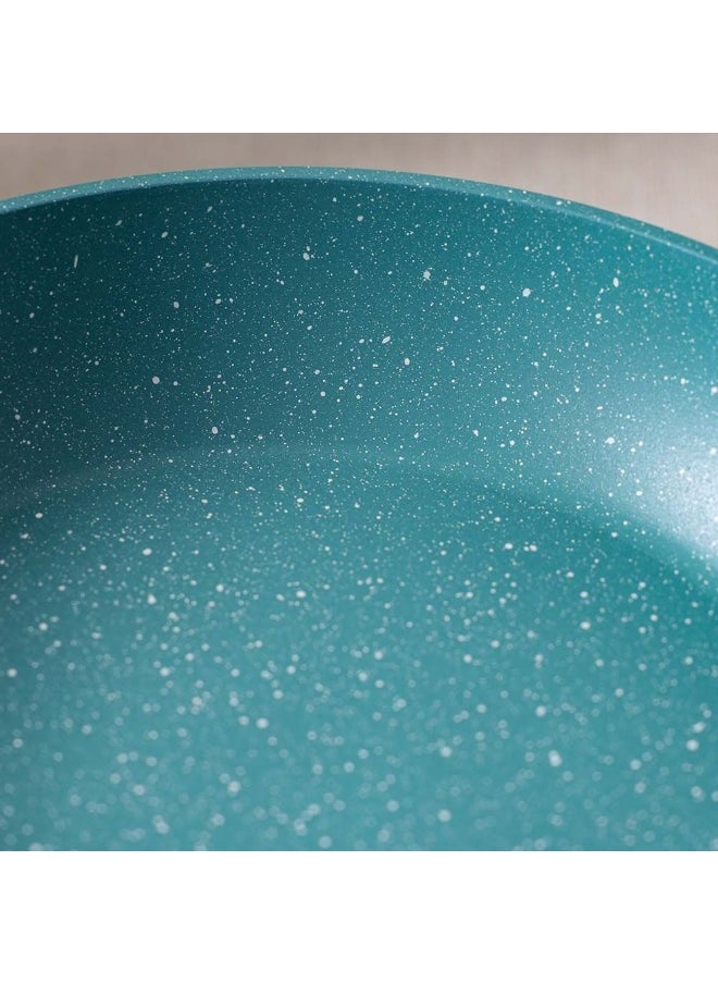 Chef's Delight Florin Fry Pan – Non-Stick Marble Coated Cooking Pan, PFOA-Free, Durable & Easy Clean – Gas, Electric, Ceramic Compatible Kitchen Cookware 28x5.5cm - Green